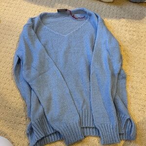 Wooden Ships Light Blue V-Neck Sweater